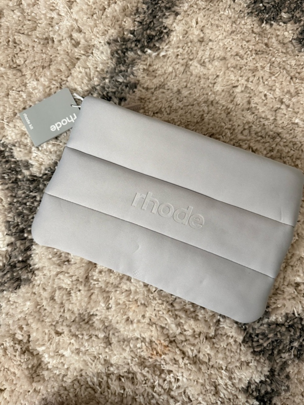 RHODE Quilted Pouch in Pale Gray